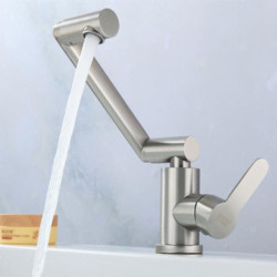 kitchen basin Tap taps body 304 stainless steel deck mounted brushed mixer water cold & hot