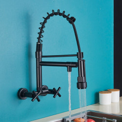 Kitchen Sink Tap Embedded Concealed Mixer Taps Hot & cold Kitchen Sink Mixer Taps Two Mode Tap Dual Handles Pull Down Cranes