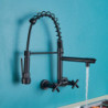 Kitchen Sink Tap Embedded Concealed Mixer Taps Hot & cold Kitchen Sink Mixer Taps Two Mode Tap Dual Handles Pull Down Cranes