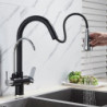 Filtered Crane For Kitchen Matte Black Pull Out Spray 360 Rotation Water Filter Tap Three Ways Sink Mixer Kitchen Tap