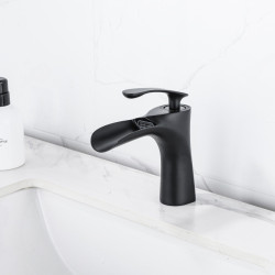 Matte Black Bathroom Tap Single Hole Single Handle Mixer Tap Modern Lavatory Vanity Commercial