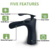 Matte Black Bathroom Tap Single Hole Single Handle Mixer Tap Modern Lavatory Vanity Commercial