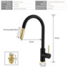 Sensor Kitchen Taps Brushed Gold Smart Touch Inductive Sensitive Tap Mixer Tap Single Handle Dual Outlet Water Modes 1005J