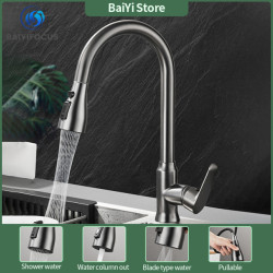 Kitchen pull-out hot and cold Tap full copper washbasin washbasin sink splash-proof rotating telescopic Tap