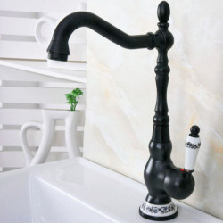 Oil Rubbed Bronze 360 Swivel Spout Bathroom Sink Tap Kitchen Basin Cold And Hot Water Mixer Tap Dnfba3