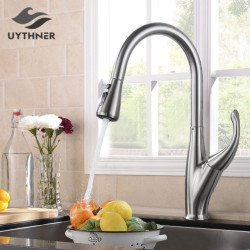 Black/Brushed Kitchen Tap Hot And Cold Water Mixer Tap For Spring Kitchen Pull Down Mixer Crane 2 Function Spout
