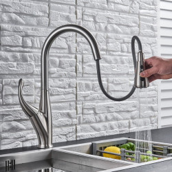 Black/Brushed Kitchen Tap Hot And Cold Water Mixer Tap For Spring Kitchen Pull Down Mixer Crane 2 Function Spout