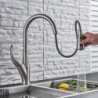 Black/Brushed Kitchen Tap Hot And Cold Water Mixer Tap For Spring Kitchen Pull Down Mixer Crane 2 Function Spout