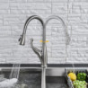 Black/Brushed Kitchen Tap Hot And Cold Water Mixer Tap For Spring Kitchen Pull Down Mixer Crane 2 Function Spout