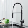 Black Pull Out Kitchen Sink Tap Two Model Stream Sprayer Nozzle Brass Material Hot Cold Wate Mixer Tap Deck Mounted