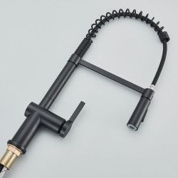 Black Pull Out Kitchen Sink Tap Two Model Stream Sprayer Nozzle Brass Material Hot Cold Wate Mixer Tap Deck Mounted