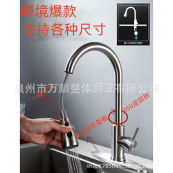 304 Stainless Steel Pull-out Tap Kitchen Vegetable Washing Sink Pull-out Rotatable Retractable Hot and Cold Tap