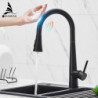 Pull Out Brush Nickel Sensor Kitchen Taps Stainless Steel Smart Induction Mixed Tap Touch Control Sink Tap De KH1002