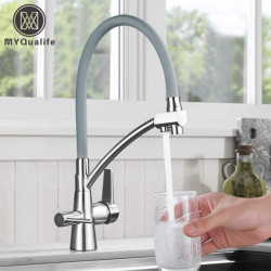 Brand New Kitchen Sink Tap Tap Pure Water Filter Mixer Crane Dual Handles Purification Kitchen Hot and Cold Tap