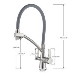 Brand New Kitchen Sink Tap Tap Pure Water Filter Mixer Crane Dual Handles Purification Kitchen Hot and Cold Tap