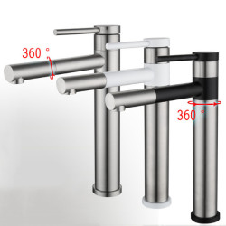 360 Rotating Bathroom Basin Tap Cold and Hot Mixer Sink Tap Brushed 304 stainless steel Kitchen Toilet Lavotory Taps