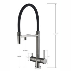 Filtered Kitchen Taps Dual Spout Filter Tap Mixer Pull Out Spray 360 Rotation Water Purification 3 Ways Sink Mixer Kitchen