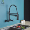 Black Kitchen Sink Tap Fashion Special Kitchen Tap Swivel Side Sprayer Wall-mounted Kitchen Tap Mixer Tap