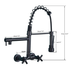 Black Kitchen Sink Tap Fashion Special Kitchen Tap Swivel Side Sprayer Wall-mounted Kitchen Tap Mixer Tap