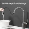 Temperature Digital Display Pull Out Tap Kitchen Single Handle Kitchen Sink Rotation Mixer Sprayer Hot And Cold Water Taps