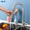 Black Brushed Kitchen Tap Pull Out Spout Kitchen Sink Mixer Tap Stream Sprayer Head 360 Rotation Kitchen Tap