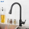 Black Brushed Kitchen Tap Pull Out Spout Kitchen Sink Mixer Tap Stream Sprayer Head 360 Rotation Kitchen Tap