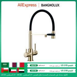 Brushed Gold Kitchen Tap Filter 360 Swivel Pure Water Tap for 3 Ways Kitchen Pull Out Purification Water Mixer Double Handle