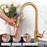 Black Brushed Kitchen Tap Pull Out Spout Kitchen Sink Mixer Tap Stream Sprayer Head 360 Rotation Kitchen Tap