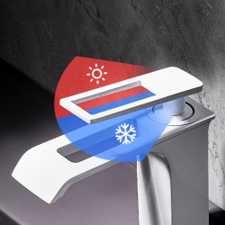 Modern Creativity Design Basin Tap White Brass Bathroom Sink Tap Single Handle Basin Taps Deck Wash Hot Cold Mixer Tap