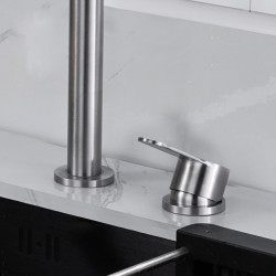 304 Stainless Steel Sink Tap Hidden Lifting Folding Kitchen Tap Hot and Cold Mixed Water Separate Sink Tap Dual Holes