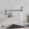 Chrome Black Wall Mounted Tap Single Cold Water Tap 360 Rotating Spout Washing Tap Folding Neck Bathroom Kitchen Tap