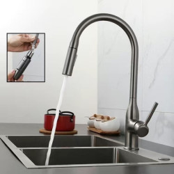 GEGVE Kitchen Taps for kitchen sink Tap chrome-shaped brass flexible Tap removable designed filter mixer matte black 2in 1