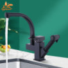 Suguword Kitchen Tap Matte Black Pull Out Bidet Spray Hot and Cold Water Mixer Tap 360 Degree Rotation Sink Crane