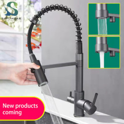 New Filter Black Kitchen Sink Tap 360 Degree Rotation Water Purification Tap Dual Handle Hot Cold Mixer Taps