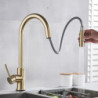 Kitchen Tap Pull Out Sense Taps 304 Stainless Steel Gold Black Sink Touch Water Tap Single Handle Mixer Rotation Shower