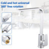 Kitchen Taps 360 Degree Rotation Chrome/Black Square Water Tap Water Stainless Steel Tap Solid Kitchen Sink Water Mixer