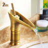 Classic Basin Tap Antique Style Waterfall Bathroom Tap Hot and Cold Tap Bronze Single Hole Goblet Type Water Tap