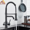 Matte Black Kitchen Filtered Tap Water Tap Purifier Tap Dual Sprayer Drinking Water Tap 360 Rotation Purification Mixer