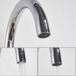 Chrome Filter Kitchen Tap Drinking Pure Water Kitchen Tap Deck Mounted Dual Handles 3-Ways Hot and Cold Water Mixer