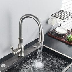 Rozin Upgrade Smart Touch Kitchen Tap Poll Out Sensor Taps Nickel/Black 360 Rotation Crane Dual Outlet Water Mixer Taps