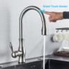 Rozin Upgrade Smart Touch Kitchen Tap Poll Out Sensor Taps Nickel/Black 360 Rotation Crane Dual Outlet Water Mixer Taps