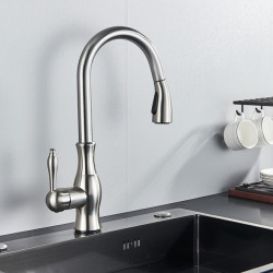 Rozin Upgrade Smart Touch Kitchen Tap Poll Out Sensor Taps Nickel/Black 360 Rotation Crane Dual Outlet Water Mixer Taps