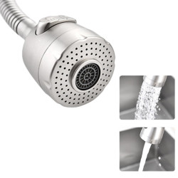 304 Stainless Steel Kitchen Tap Removable With Flexible Pull Down Extender Multifunctional Outlet Mode Cold Water Effect