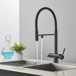 Pure Water Kitchen Sink Tap Deck Mount 360° Pull Out Spout Purification Cold Hot Water Mixer Tap Wahing Daul Model Crane