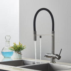 Pure Water Kitchen Sink Tap Deck Mount 360° Pull Out Spout Purification Cold Hot Water Mixer Tap Wahing Daul Model Crane