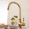 1PC Full Copper Sink Kitchen Tap European Style Golden Sink Hot and Cold Water Tap