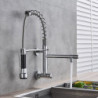 Chrome Black Pull Down Kitchen Tap Single Cold Water Dual Swive Spout Mixer Wall Mounted Tap 360 Rotation Bathroom Tap