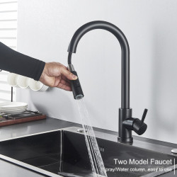 ping Black Kitchen Tap Two Function Single Handle Pull Out Mixer Hot and Cold Water Taps Deck Mounted