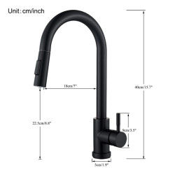 ping Black Kitchen Tap Two Function Single Handle Pull Out Mixer Hot and Cold Water Taps Deck Mounted