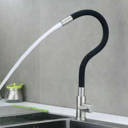 304 Stainless Steel Water Tap Universal Single Cold Tap Colorful Rotary Bending Kitchen Washing Basin Tap For Kitchen